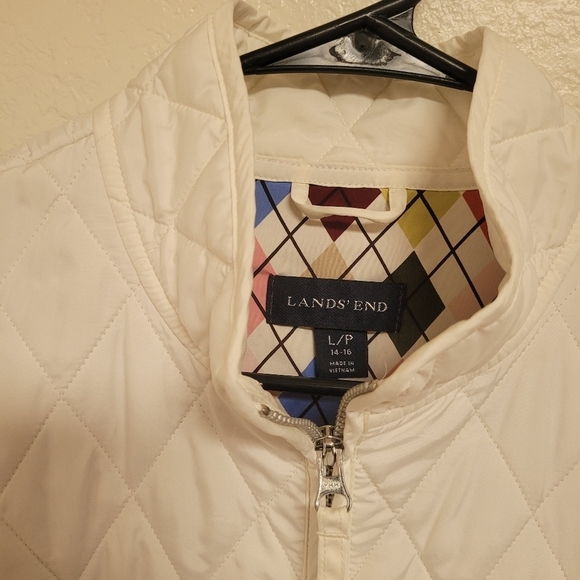 Lands' End White Quilted Jacket - Picture 2 of 4